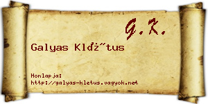 Galyas Klétus névjegykártya